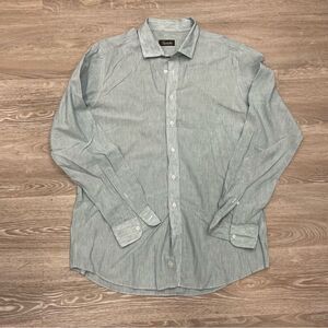 Trumaker Cotton Linen Cashmere Casual Shirt In Light Green